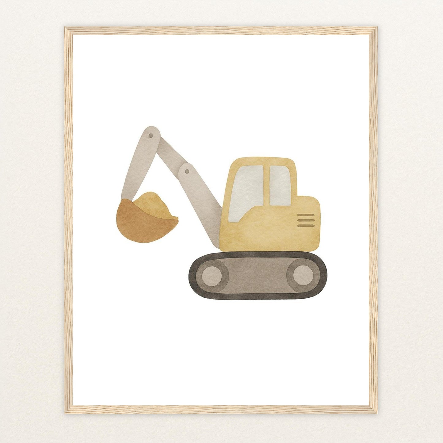 Bagger Poster mit Holzrahmen von tinylearner