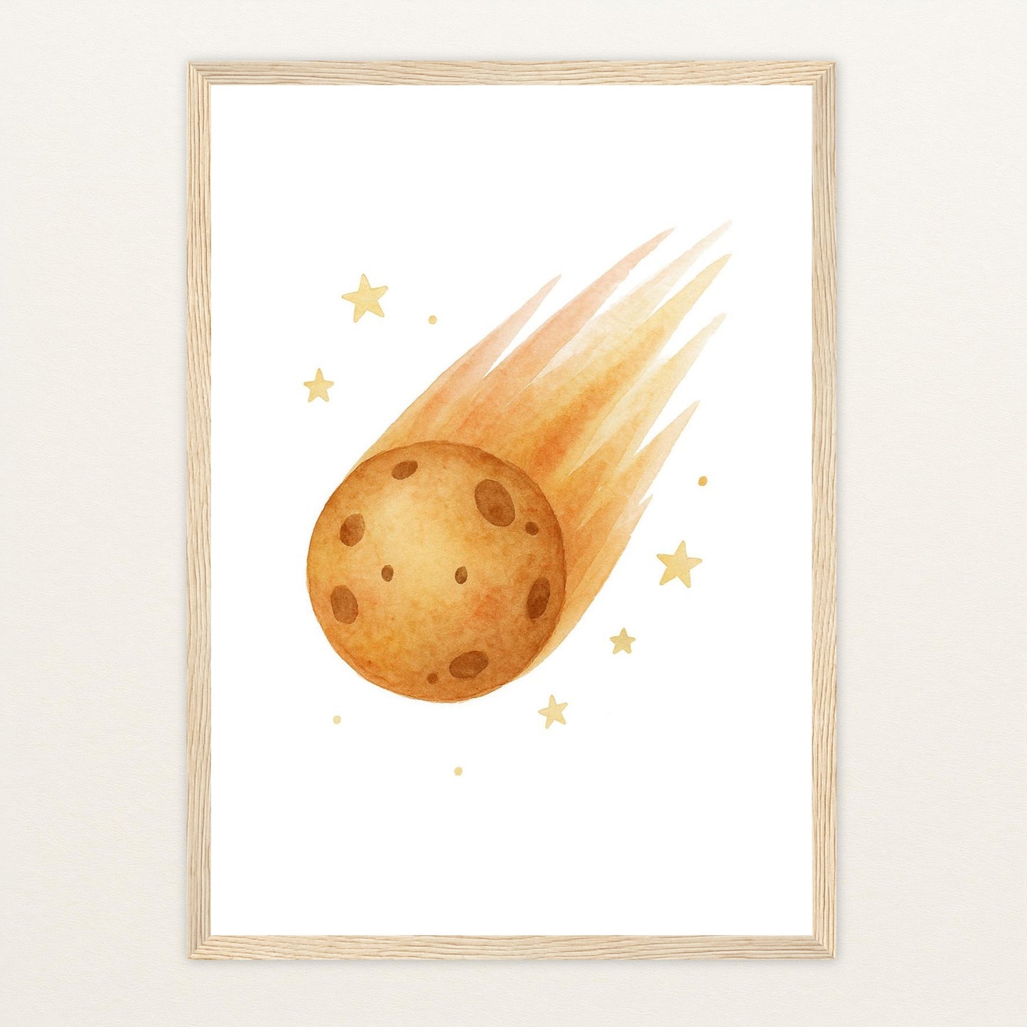 Asteroid Poster mit Holzrahmen von tinylearner