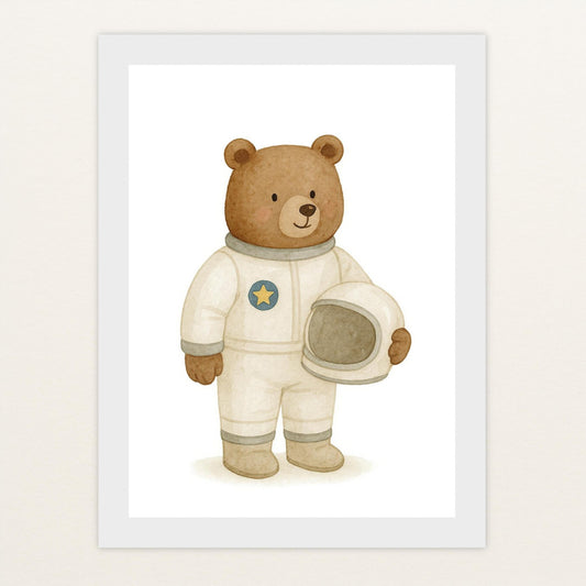 Balu der Bär - Motiv: "Astronaut" Poster mit Holzrahmen von tinylearner
