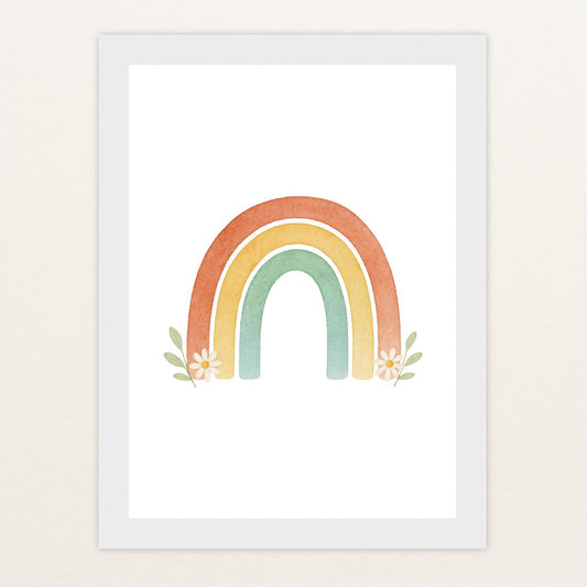 Regenbogen Poster mit Holzrahmen von tinylearner
