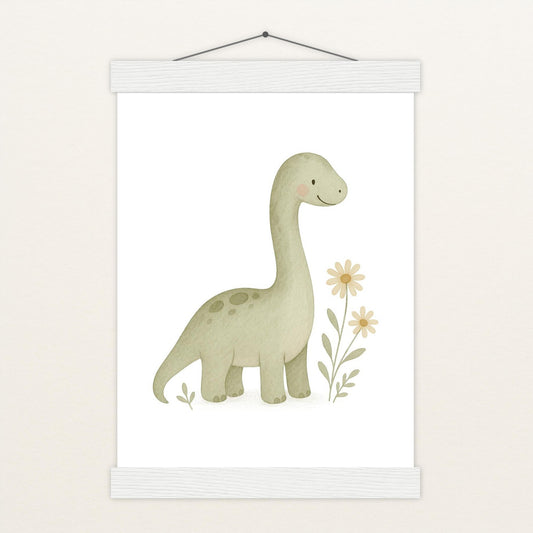 Dinosaurier Brachiosaurus Poster mit Leisten von tinylearner