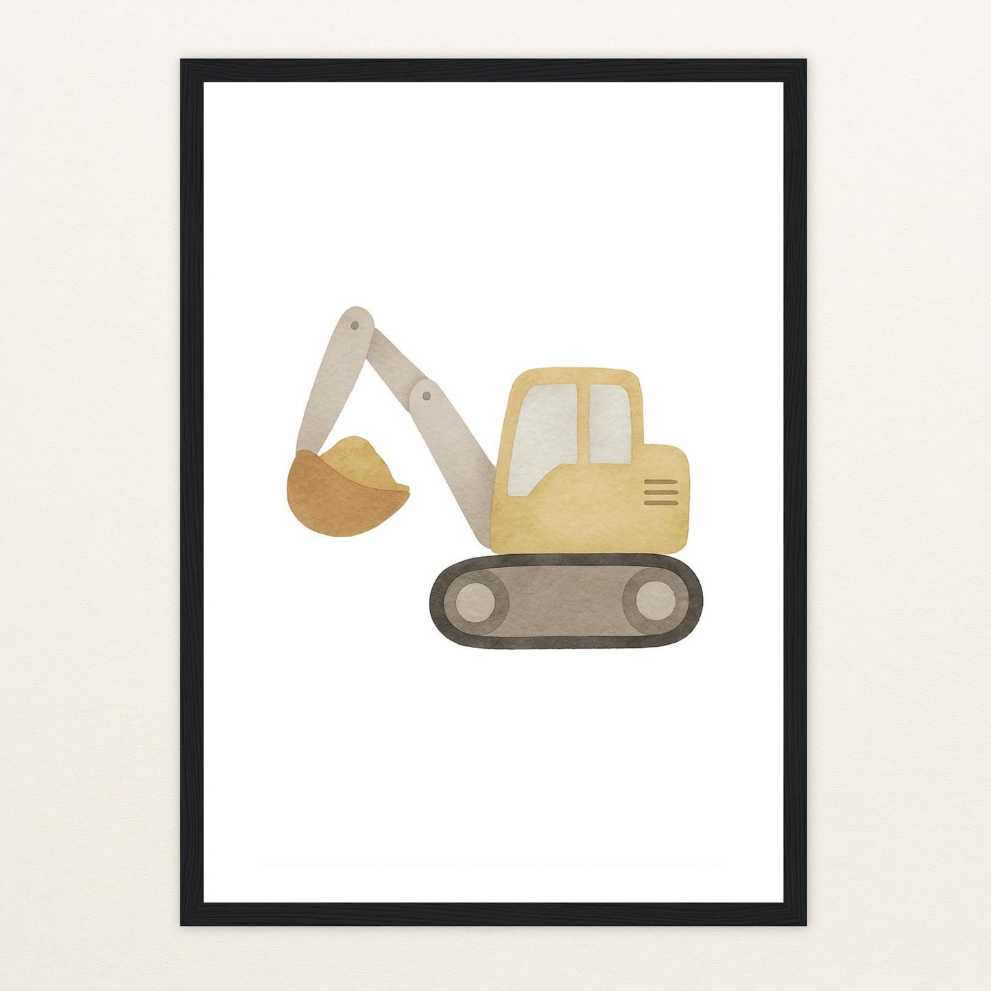 Bagger Poster mit Holzrahmen von tinylearner