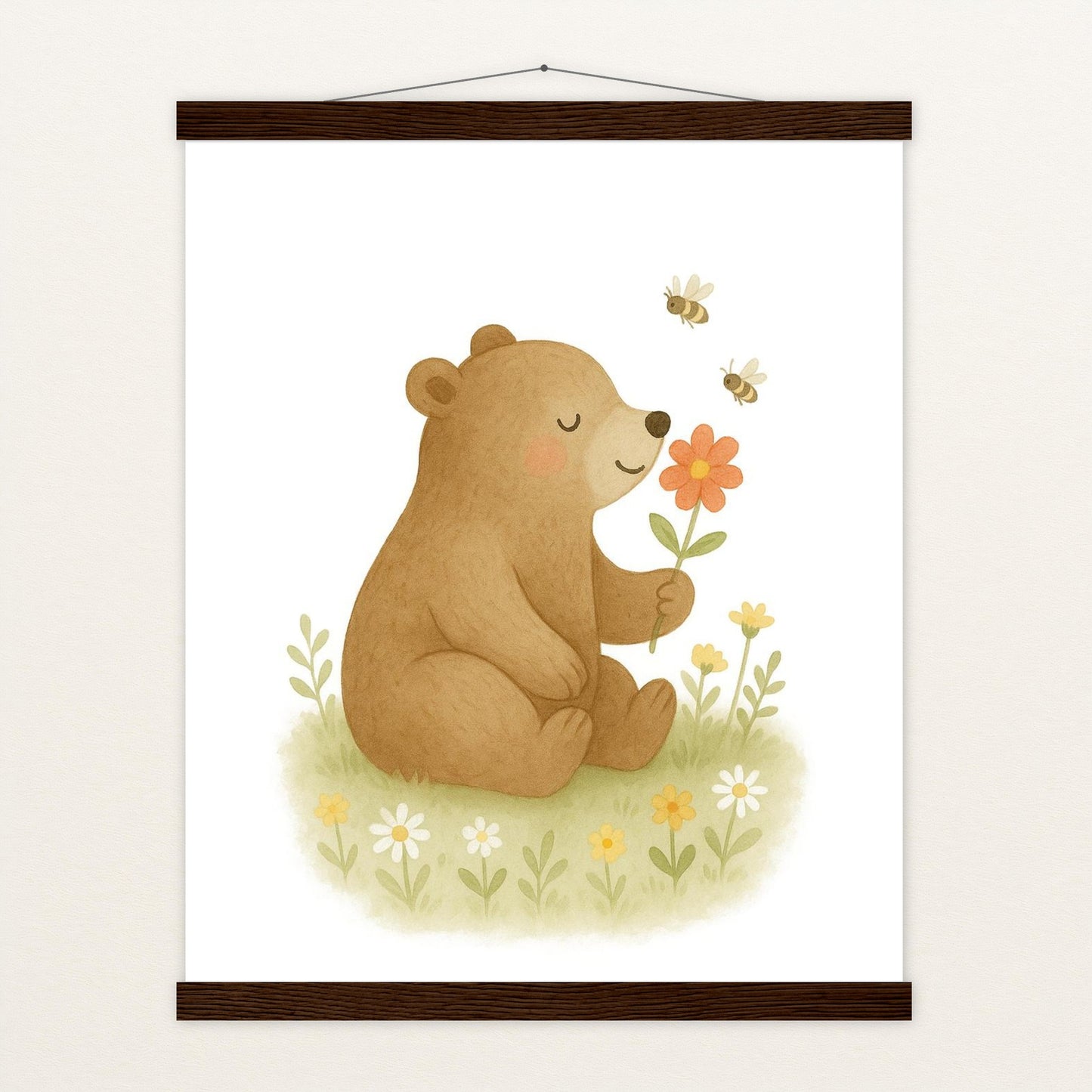Balu der Bär - Motiv: "Blume" Poster mit Leisten von tinylearner