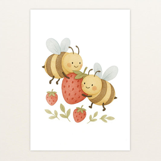Bibi die Biene - Motiv: "Erdbeere" Poster von tinylearner