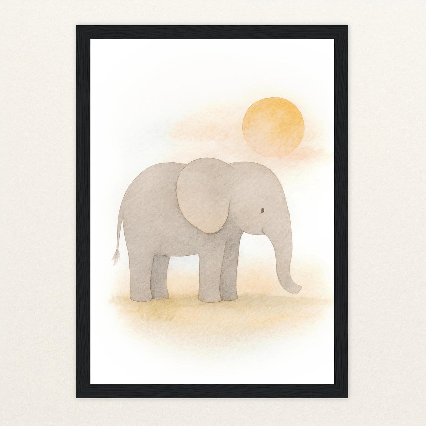 Emil der Elefant - Motiv: "Sonne" Poster mit Holzrahmen von tinylearner