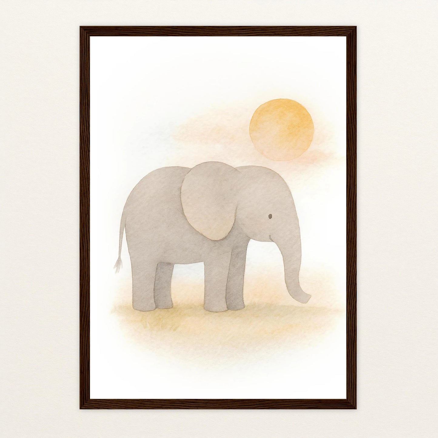 Emil der Elefant - Motiv: "Sonne" Poster mit Holzrahmen von tinylearner