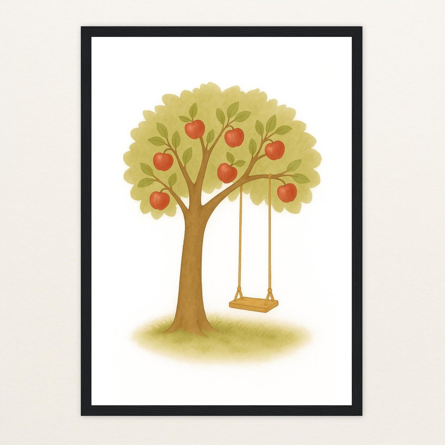 Apfelbaum Poster mit Holzrahmen von tinylearner
