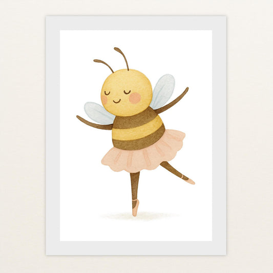 Bibi die Biene - Motiv: "Ballett" Poster mit Holzrahmen von tinylearner