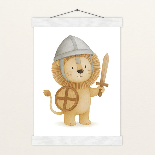 Leo der Löwe - Motiv: "Ritter" Poster mit Leisten von tinylearner