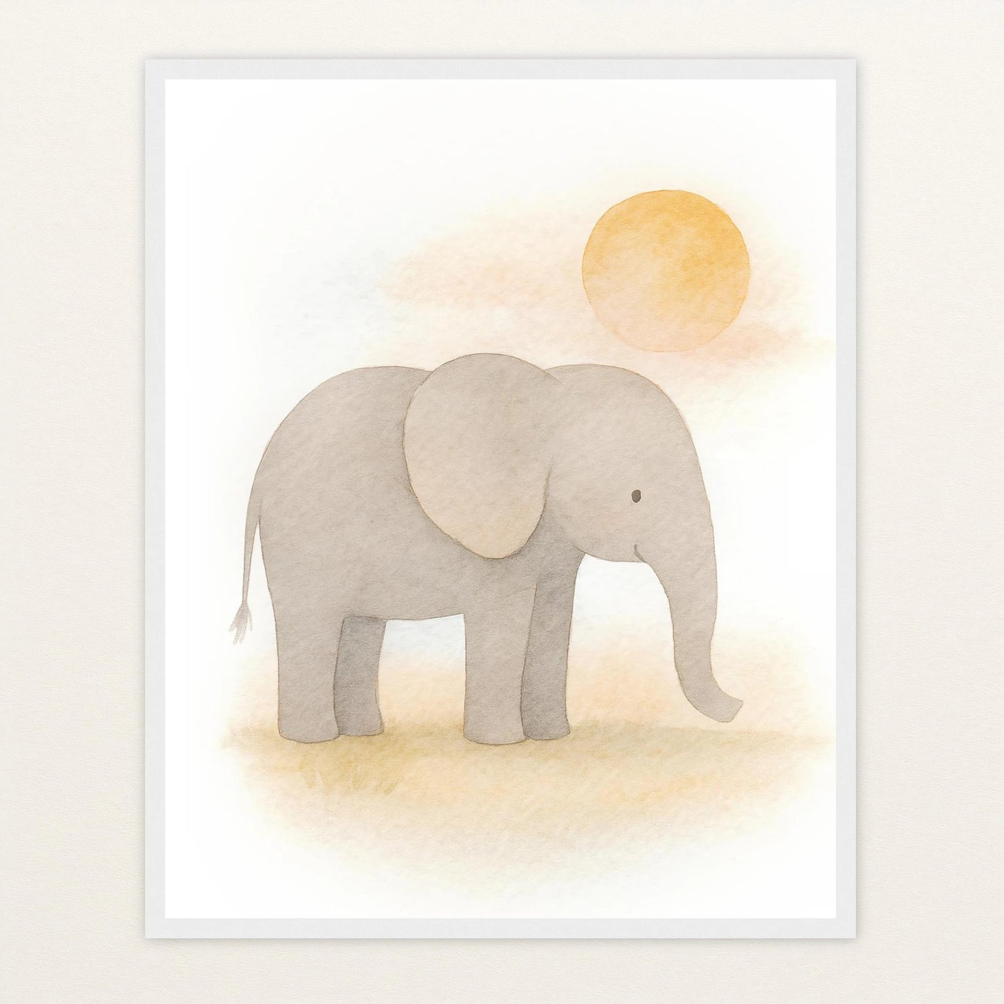 Emil der Elefant - Motiv: "Sonne" Poster mit Holzrahmen von tinylearner