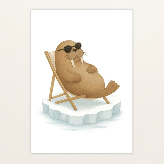 Wally das Walross - Motiv: "Liegestuhl" Poster von tinylearner