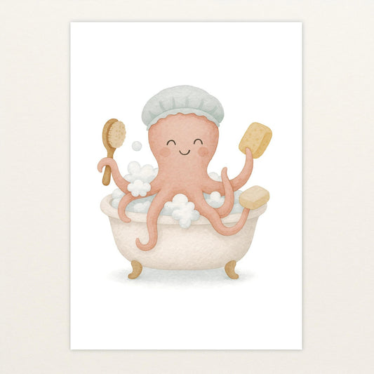 Tilli der Tintenfisch - Motiv: "Baden" Poster von tinylearner