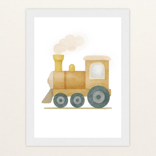 Lokomotive Poster mit Holzrahmen von tinylearner