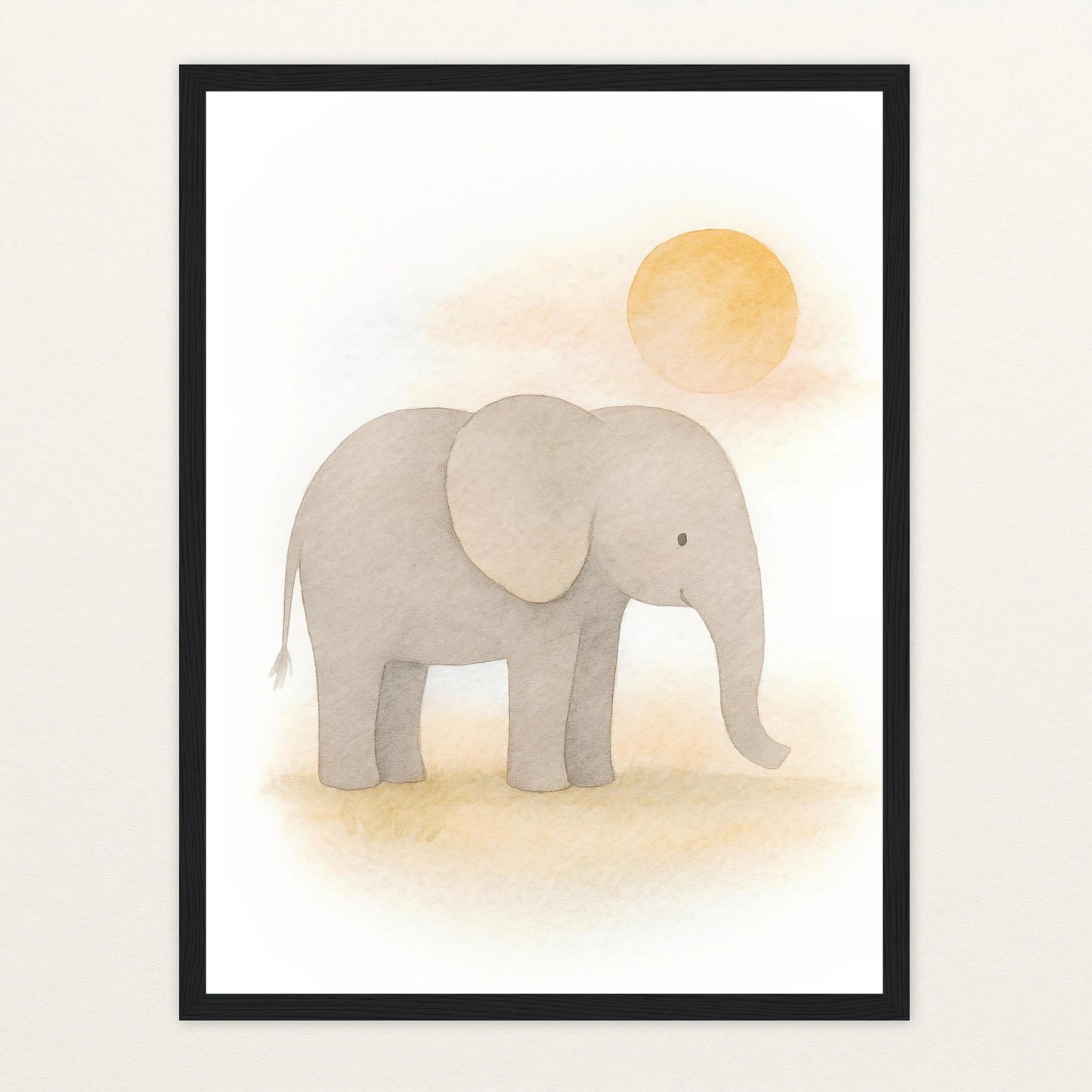 Emil der Elefant - Motiv: "Sonne" Poster mit Holzrahmen von tinylearner