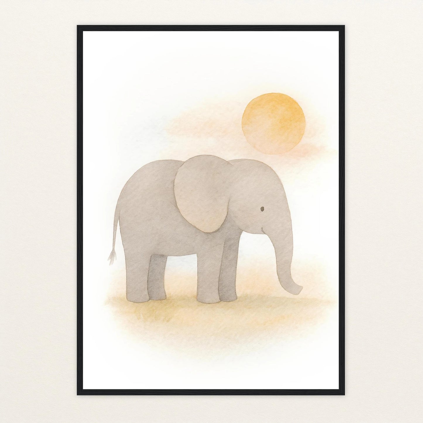 Emil der Elefant - Motiv: "Sonne" Poster mit Holzrahmen von tinylearner