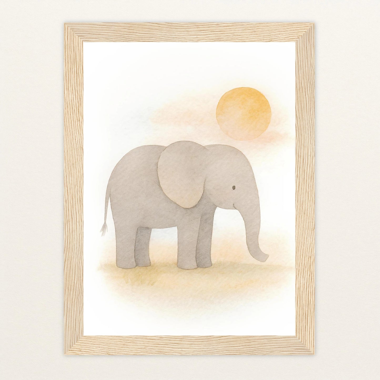 Emil der Elefant - Motiv: "Sonne" Poster mit Holzrahmen von tinylearner