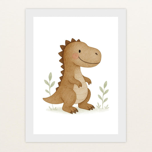 Dinosaurier T-Rex Poster mit Holzrahmen von tinylearner