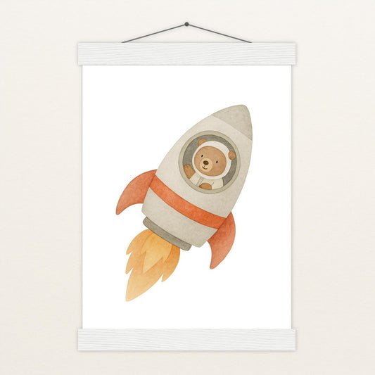 Balu der Bär - Motiv: "Rakete" Poster mit Leisten von tinylearner