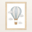 Heißluftballon Poster mit Holzrahmen