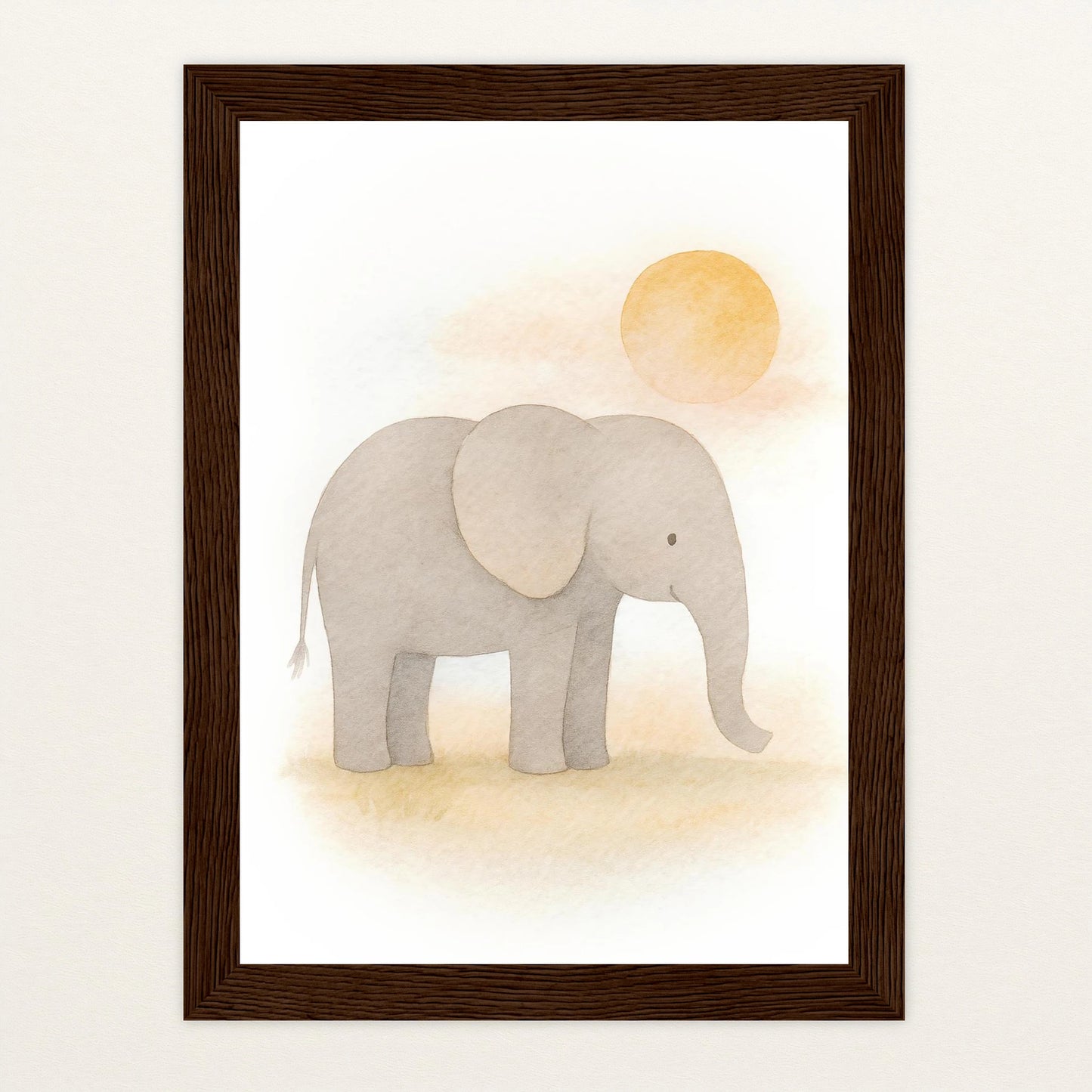 Emil der Elefant - Motiv: "Sonne" Poster mit Holzrahmen von tinylearner