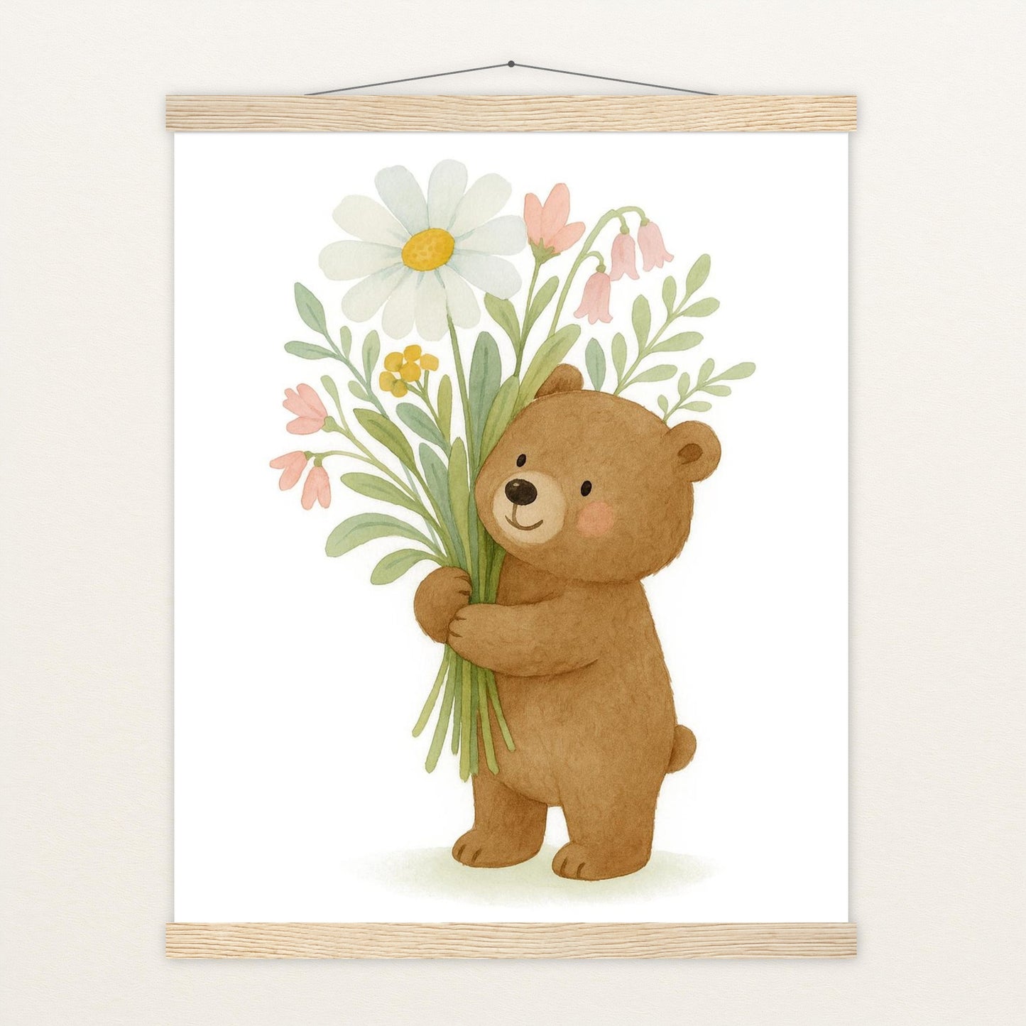 Balu der Bär - Motiv: "Blumenstrauß" Poster mit Leisten von tinylearner