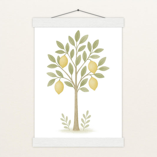 Zitronenbaum Poster mit Leisten von tinylearner