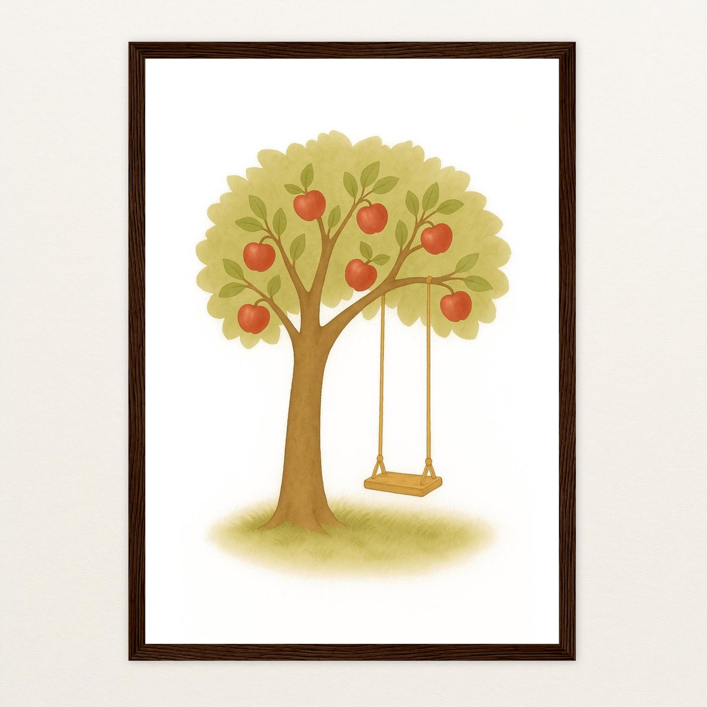 Apfelbaum Poster mit Holzrahmen von tinylearner