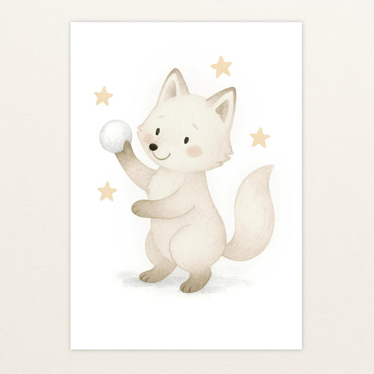 Pino der Polarfuchs - Motiv: "Schneeball" Poster von tinylearner