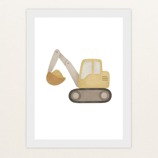 Bagger Poster mit Holzrahmen von tinylearner