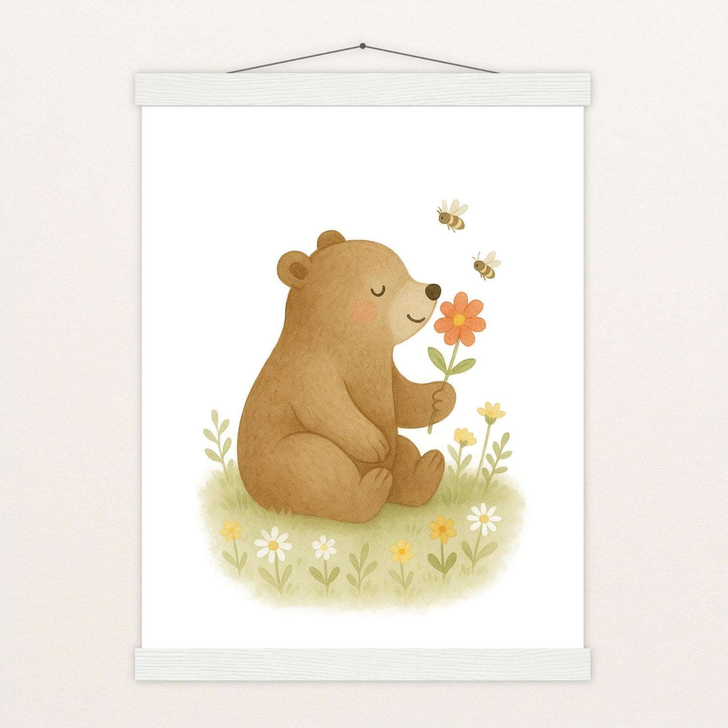 Balu der Bär - Motiv: "Blume" Poster mit Leisten von tinylearner