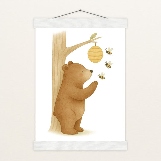 Balu der Bär - Motiv: "Bienenstock" Poster mit Leisten von tinylearner