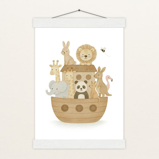 Tierfreunde - Motiv: "Arche Noah" Poster mit Leisten von tinylearner