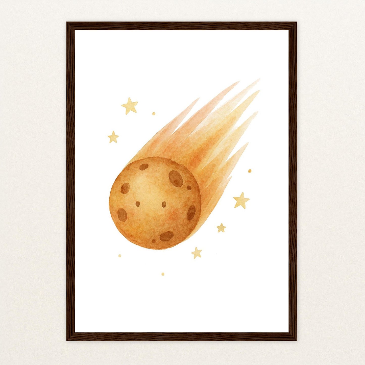 Asteroid Poster mit Holzrahmen von tinylearner