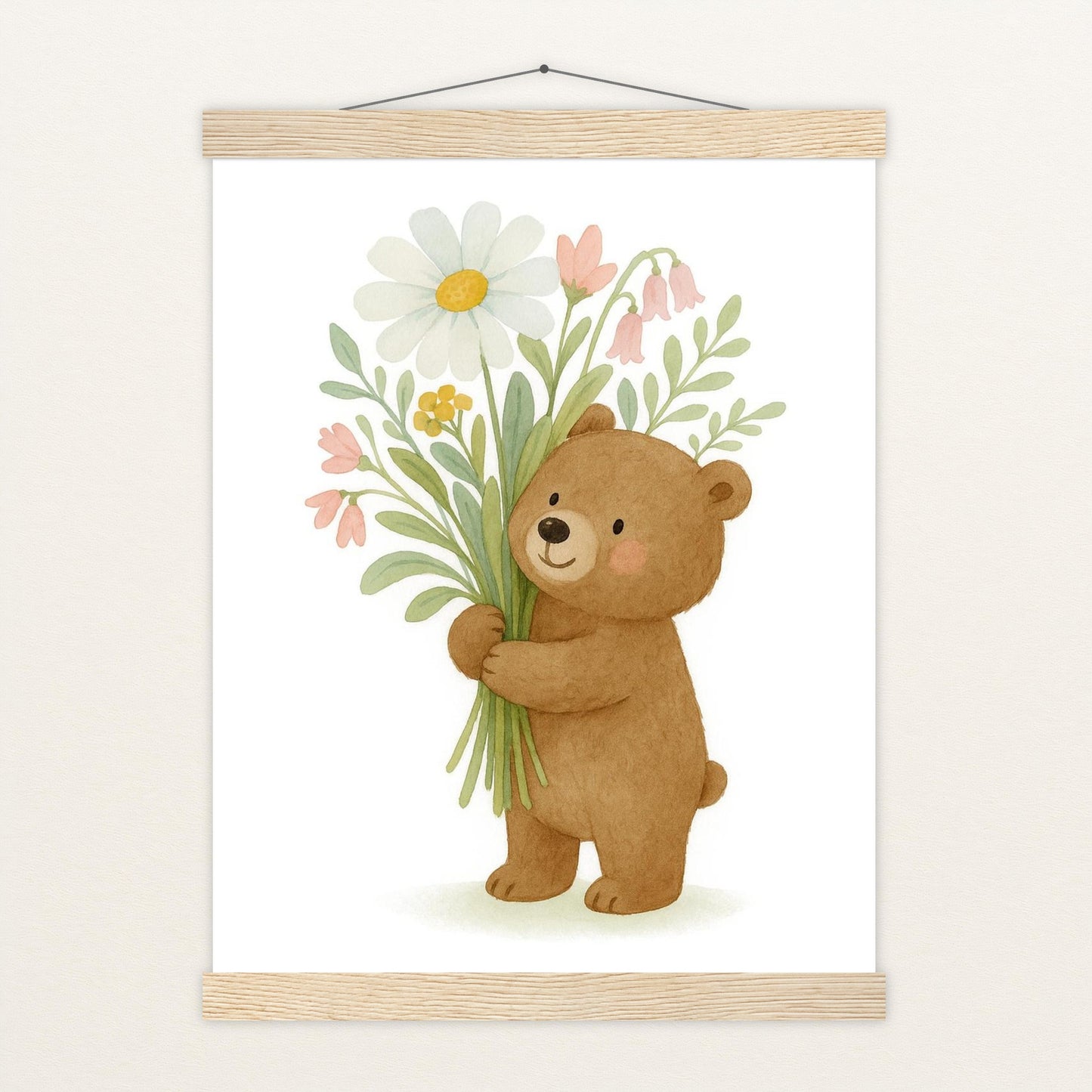 Balu der Bär - Motiv: "Blumenstrauß" Poster mit Leisten von tinylearner