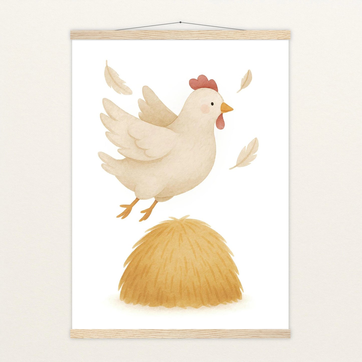 Hanni das Huhn - Motiv: "Heu" Poster mit Leisten von tinylearner