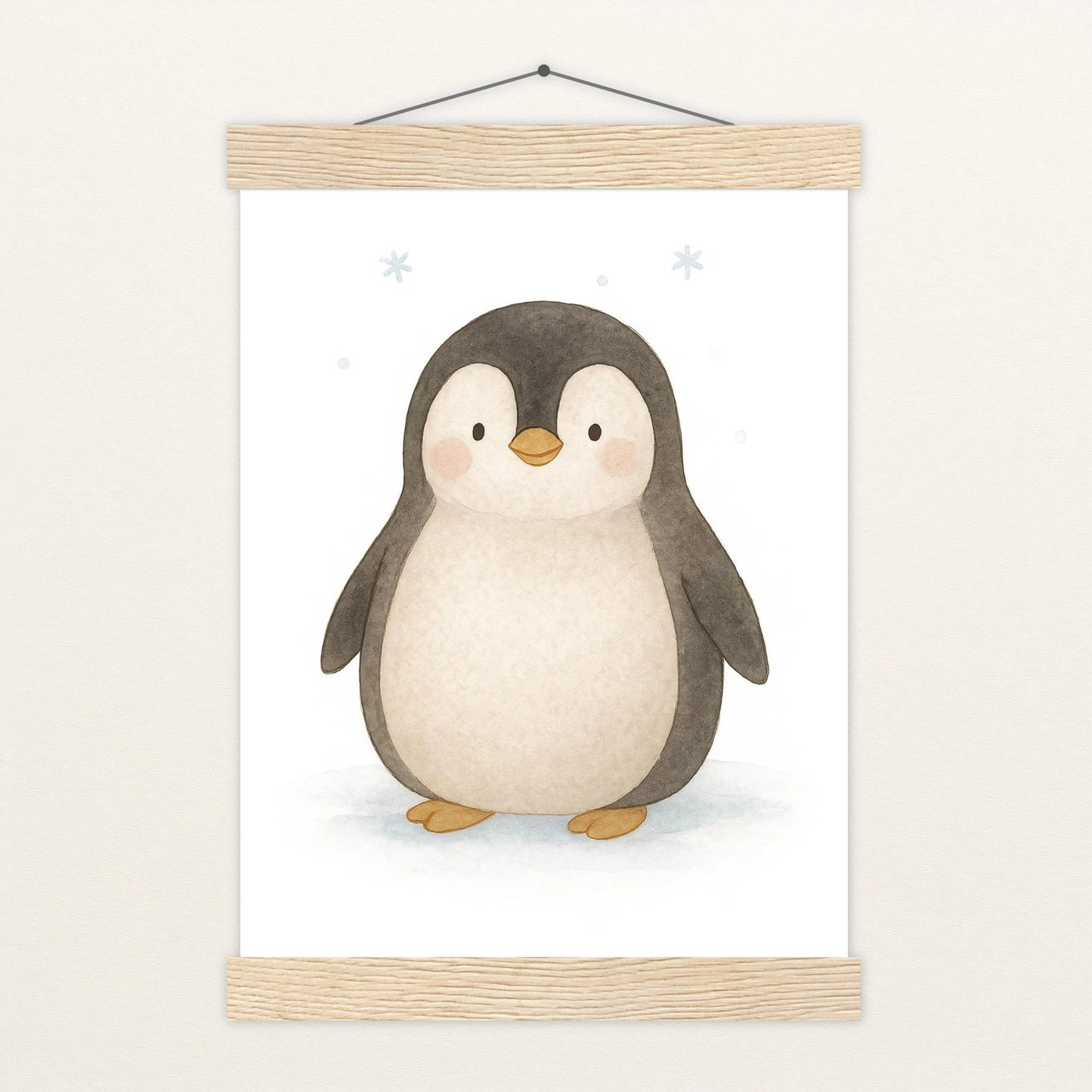 Pia der Pinguin Poster mit Leisten von tinylearner