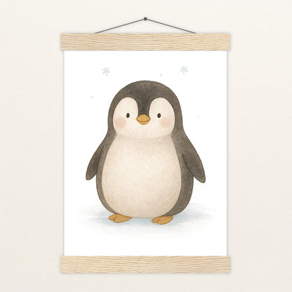 Pia der Pinguin Poster mit Leisten von tinylearner