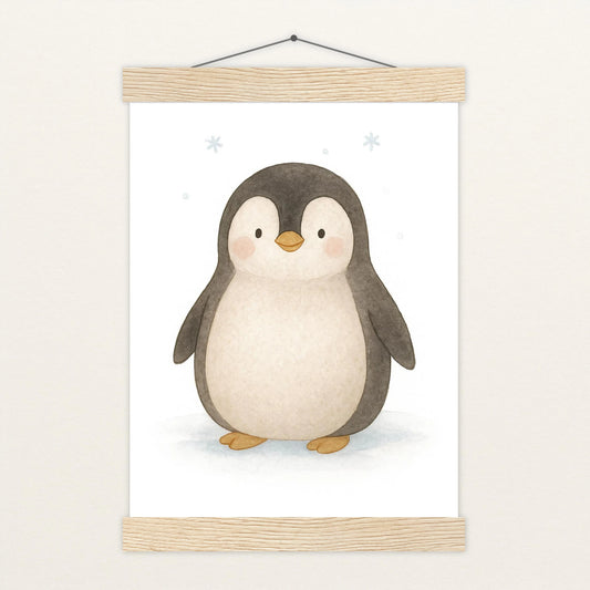 Pia der Pinguin Poster mit Leisten von tinylearner