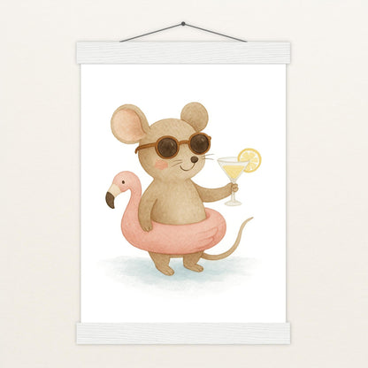 Mimi die Maus - Motiv: "Pooltag" Poster mit Leisten von tinylearner