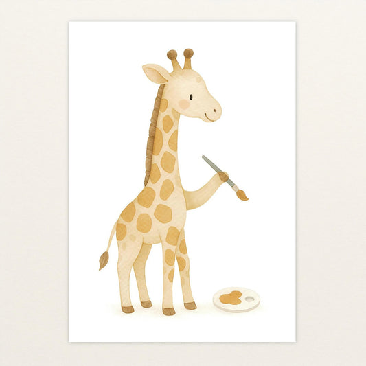 Greta die Giraffe - Motiv: "Malen" Poster von tinylearner
