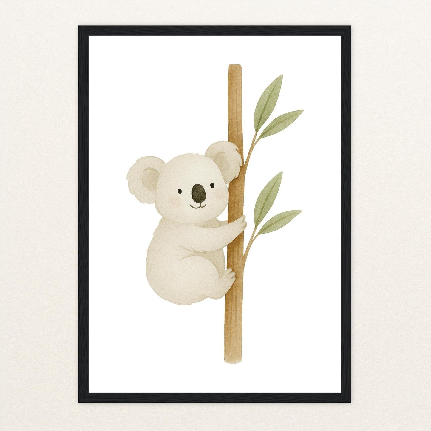 Kori der Koala Poster mit Holzrahmen von tinylearner