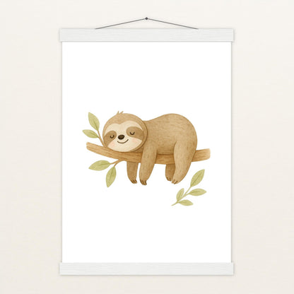 Fred das Faultier Poster mit Leisten von tinylearner