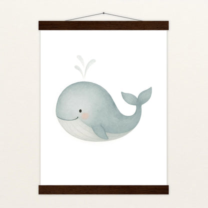 Willi der Wal Poster mit Leisten von tinylearner