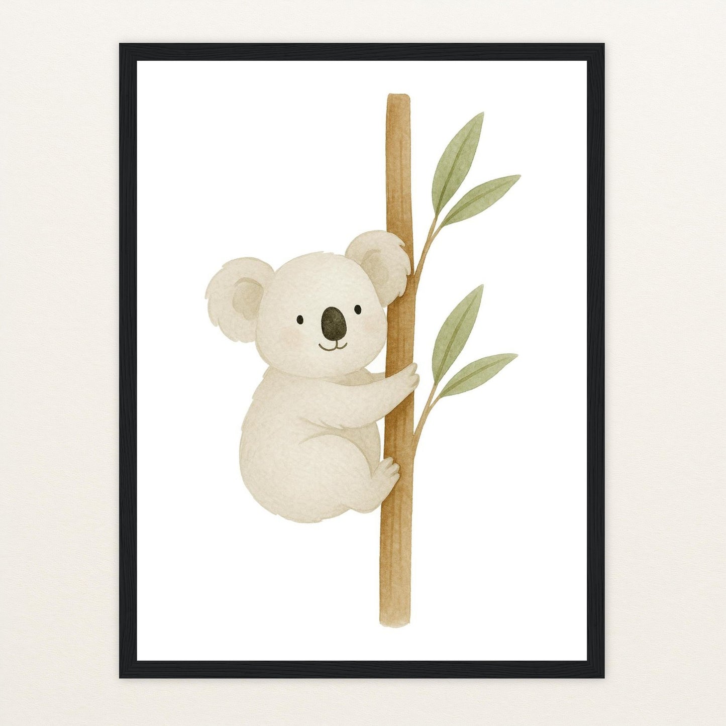 Kori der Koala Poster mit Holzrahmen von tinylearner