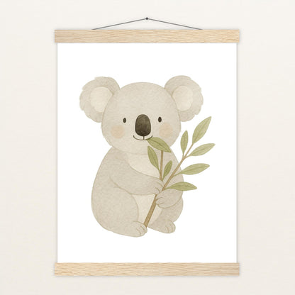 Kori der Koala - Motiv: "Eukalyptus" Poster mit Leisten von tinylearner