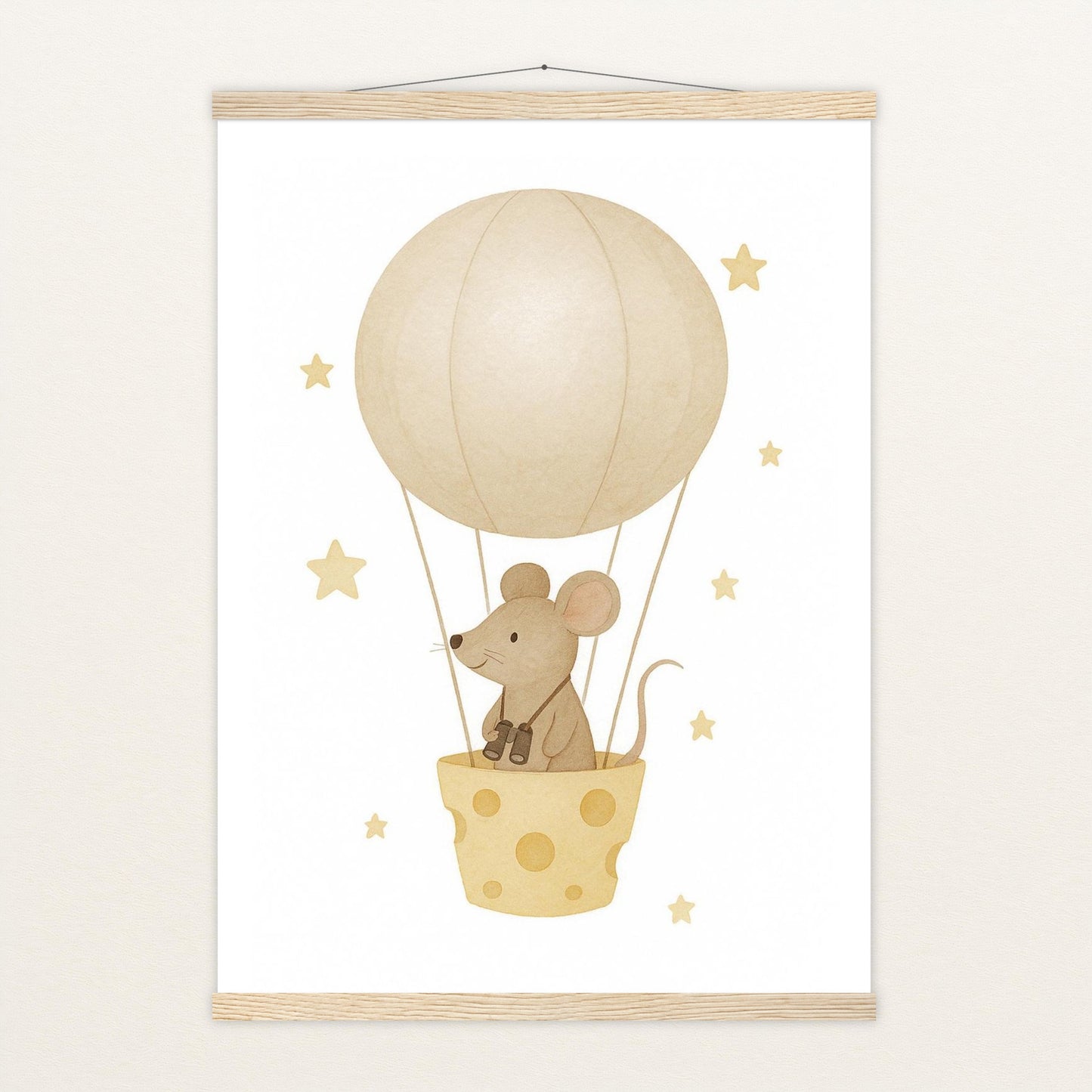 Mimi die Maus - Motiv: "Heißluftballon" Poster mit Leisten von tinylearner