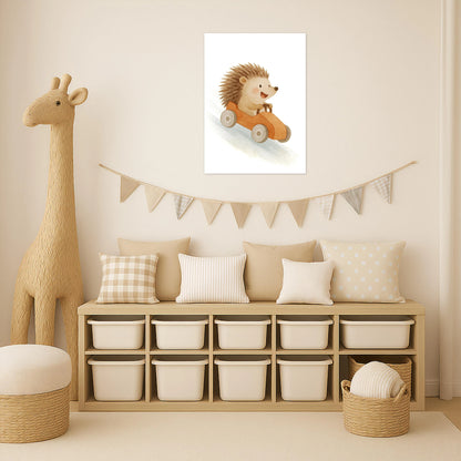 Iggi der Igel - Motiv: "Rennwagen" Poster von tinylearner