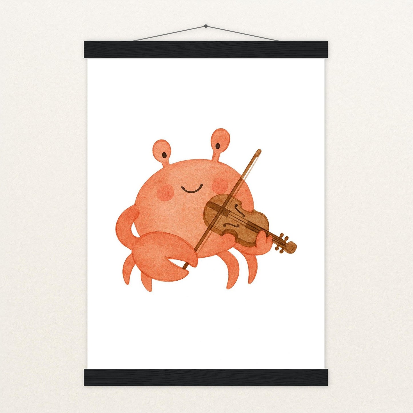 Krabbi der Krebs - Motiv: "Geige" Poster mit Leisten von tinylearner