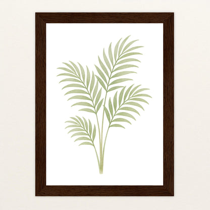Howea-Blatt Poster mit Holzrahmen von tinylearner