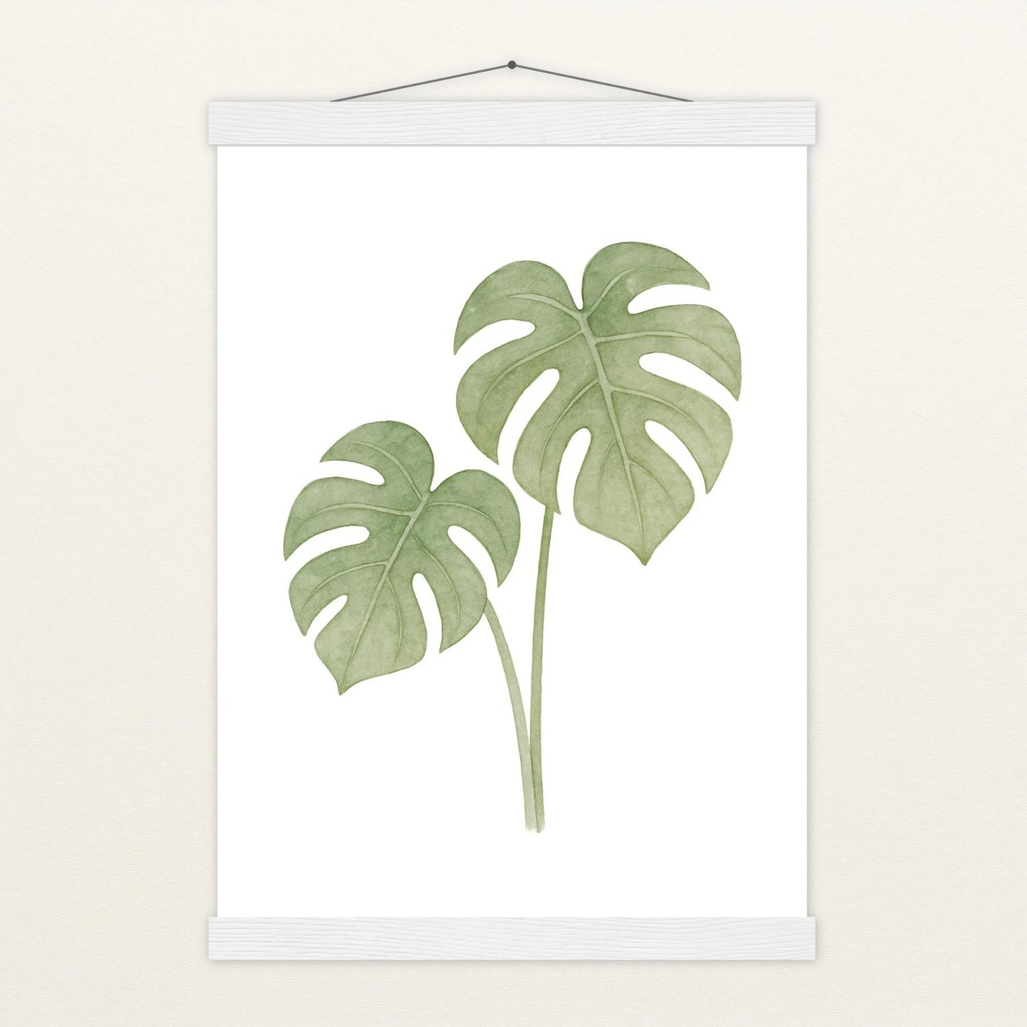 Monstera-Blätter Poster mit Leisten von tinylearner